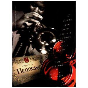 1993 Hennessy Cognac Jazz Trumpet Player Vintage Print Ad 90s Bar Room Wall Art